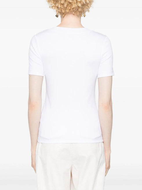 camiseta de algodón de punto acanalado